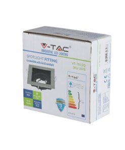 Κάλυμμα σποτ VT-781SQ V-TAC, μαύρο, 35W, συμβατό με GU10, προστασία IP20, εγγύηση 3 ετών.