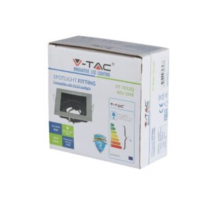 Κάλυμμα σποτ VT-781SQ V-TAC, μαύρο, 35W, συμβατό με GU10, προστασία IP20, εγγύηση 3 ετών.