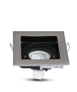 Τετράγωνο σποτ φωτιστικό οροφής GU10, νίκελ, ρυθμιζόμενο, για σύγχρονη διακόσμηση εσωτερικών χώρων.