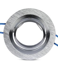 Σποτ χωνευτό αλουμινίου, στρογγυλό, ασημί χρώμα, ιδανικό για μοντέρνο φωτισμό εσωτερικών χώρων.