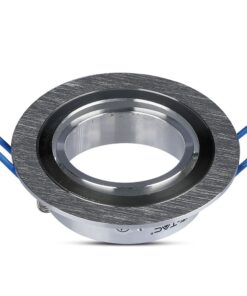 Μεταλλικό σποτ οροφής GU10, χρώμα μαύρο-ασημί, περιστρεφόμενο, ιδανικό για εσωτερική διακόσμηση και φωτισμό.