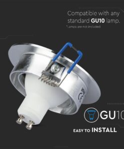 Σποτ λάμπας GU10, εύκολη εγκατάσταση, ασημί μεταλλική βάση, απαραίτητο για μοντέρνο φωτισμό.