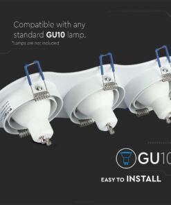 Τριπλή βάση φωτιστικού GU10, λευκή, εύκολη εγκατάσταση για γενικό φωτισμό εσωτερικού χώρου.