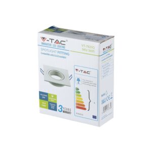 Ενσωματωμένο σποτ GU10 V-TAC 35W, τετράγωνο, IP20, λευκό, για κατασκευές φωτισμού.