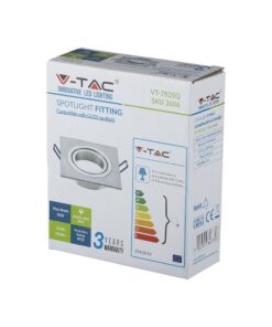 Σποτ οροφής GU10, αλουμίνιο, 35W, τετράγωνο, V-TAC VT-782SQ, ενεργειακή κλάση A+.