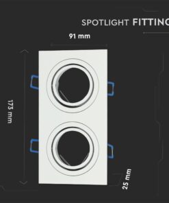 Διπλή βάση σποτ, λευκό, για εντοιχισμό, διαστάσεις 91x173x25 χιλιοστά.