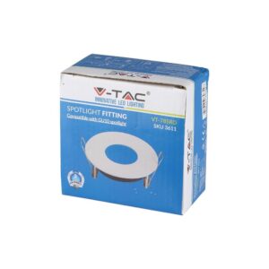 Συσκευασία φωτιστικού σποτ V-TAC, συμβατό με λάμπες GU10, μοντέλο VT-785RD, SKU 3611.