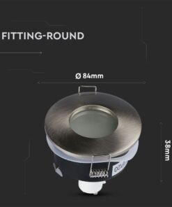 Στρογγυλή υποδοχή φωτιστικού, διάμετρος 84mm, ύψος 38mm, ιδανική για εντοιχισμένο φωτισμό.