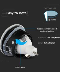 Ρυθμιζόμενο φωτιστικό οροφής με λάστιχο για προστασία από νερό και σκόνη, υλικό κράμα ψευδαργύρου.