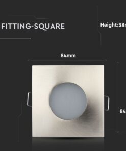 Τετράγωνη βάση φωτιστικού πάνελ αλουμινίου, διαστάσεις 84x84x38mm, ιδανική για ενσωματωμένο φωτισμό.