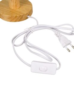 GloboStar® RWANDA 36210 Vintage Επιτραπέζιο Φωτιστικό Πορτατίφ Μονόφωτο Boho – Μακραμέ Πλεκτό Χειροποίητο Μπεζ Υφασμάτινο με Σχοινί Φ15 x Υ30cm