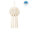GloboStar® 36214 EGYPT Καπέλο Φωτιστικού Boho – Μακραμέ Πλεκτό Χειροποίητο Μπεζ Υφασμάτινο με Σχοινί Φ30 x Υ75cm