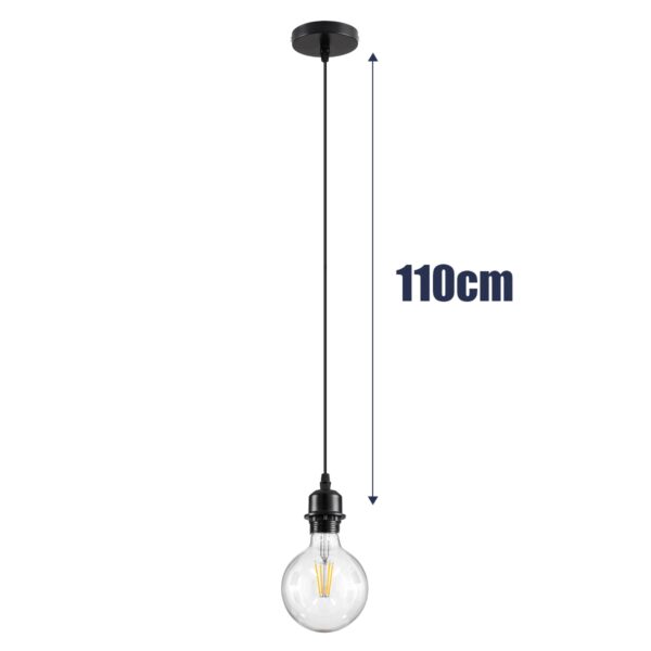 GloboStar® 36218 HANNA Μοντέρνο Κρεμαστό Φωτιστικό Οροφής Ανάρτηση με Μαύρο Ντουί E27 για Τοποθέτηση Καπέλων Φωτιστικών Μονόφωτο Μαύρο Φ4 x Y110cm