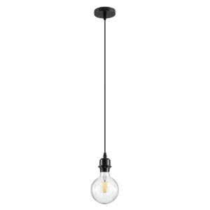 GloboStar® 36218 HANNA Μοντέρνο Κρεμαστό Φωτιστικό Οροφής Ανάρτηση με Μαύρο Ντουί E27 για Τοποθέτηση Καπέλων Φωτιστικών Μονόφωτο Μαύρο Φ4 x Y110cm