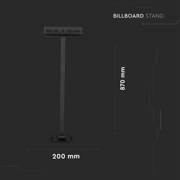 Βραχίωνας αλουμινίου 87cm/20cm μαύρος για LED Προβολείς V-TAC – 3622