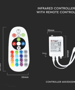 LED Controller RGB Υπερύθρων Με Χειριστήριο 72W/144W V-TAC – 3625