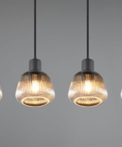 Κρεμαστό Φωτιστικό Ράγα Μαύρο Ματ & Γυαλί TARIFA 4xE27 Trio Lighting – 362800432