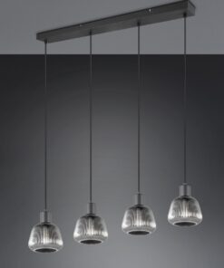 Κρεμαστό Φωτιστικό Ράγα Μαύρο Ματ & Γυαλί TARIFA 4xE27 Trio Lighting – 362800432