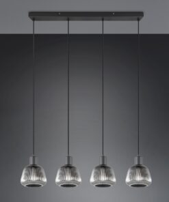 Κρεμαστό Φωτιστικό Ράγα Μαύρο Ματ & Γυαλί TARIFA 4xE27 Trio Lighting – 362800432