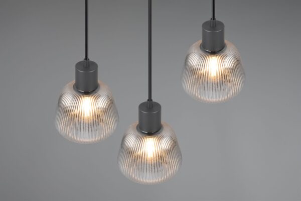 Κρεμαστό Πολύφωτο Ροζέτα Ματ & Γυαλί TARIFA 3xE27 Trio Lighting – 362830332