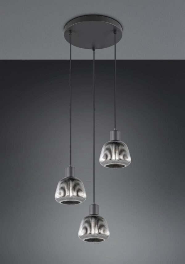 Κρεμαστό Πολύφωτο Ροζέτα Ματ & Γυαλί TARIFA 3xE27 Trio Lighting – 362830332