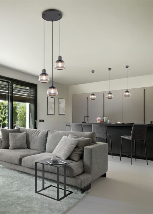 Κρεμαστό Πολύφωτο Ροζέτα Ματ & Γυαλί TARIFA 3xE27 Trio Lighting – 362830332