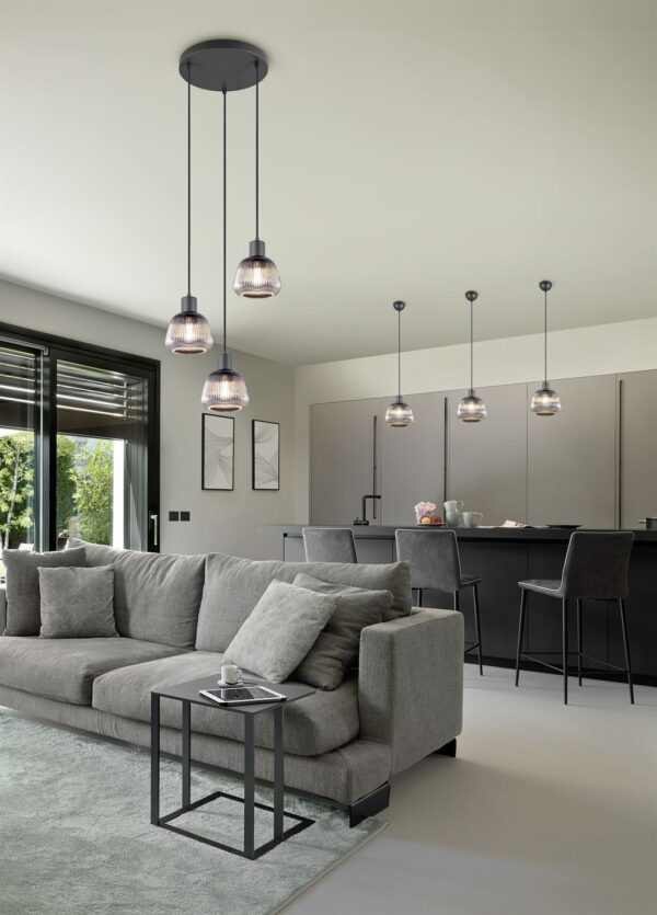 Κρεμαστό Πολύφωτο Ροζέτα Ματ & Γυαλί TARIFA 3xE27 Trio Lighting – 362830332