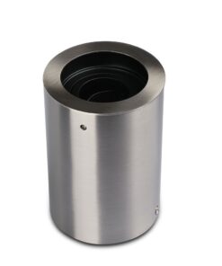 Ανοξείδωτο χωνευτό φωτιστικό δαπέδου εξωτερικού χώρου, κυλινδρικό σχέδιο, διακοσμητικό και ασφαλές.