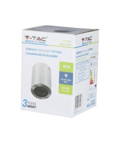 Σποτ οροφής V-TAC GU10, μέγ. 35W, προστασία IP20, λευκή απόχρωση, 3 χρόνια εγγύηση.