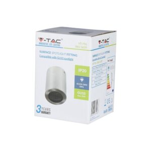 Σποτ οροφής V-TAC GU10, μέγ. 35W, προστασία IP20, λευκή απόχρωση, 3 χρόνια εγγύηση.