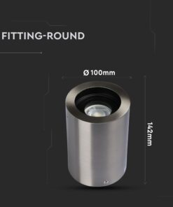 Στρογγυλό φωτιστικό αλουμινίου, διάμετρος 100mm, ύψος 142mm. Ιδανικό για μοντέρνες εσωτερικές εγκαταστάσεις.