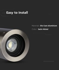 Επιτοίχιο φωτιστικό από αλουμίνιο, νίκελ σατινέ, εύκολο στην εγκατάσταση, ιδανικό για μοντέρνο φωτισμό.