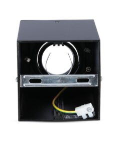 Ενσωματωμένο φωτιστικό οροφής, μαύρο, τετράγωνο, υποδοχή για εύκολη τοποθέτηση λάμπας.