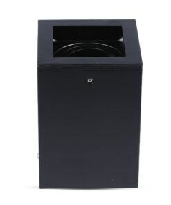 Μαύρη μεταλλική θήκη για καφέ φίλτρου, ιδανική για καφετέριες, ανθεκτική και πρακτική σχεδίαση.