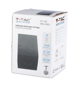 Σποτ επιφανείας VT-797, LED 35W, καπάκι GU10, προστασία IP20, λευκό, για εσωτερική χρήση.
