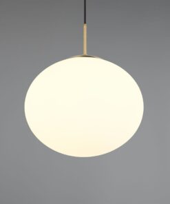 Κρεμαστό Φωτιστικό Ματ Ορείχαλκος & Οπάλ Γυαλί FOMENTO 1xE27 Φ30 Trio Lighting – 363100108