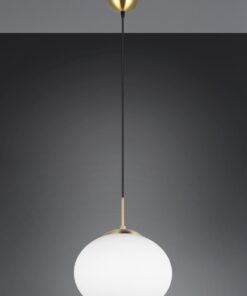 Κρεμαστό Φωτιστικό Ματ Ορείχαλκος & Οπάλ Γυαλί FOMENTO 1xE27 Φ30 Trio Lighting – 363100108