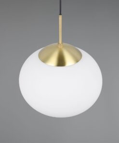 Κρεμαστό Φωτιστικό Ματ Ορείχαλκος & Οπάλ Γυαλί FOMENTO 1xE27 Φ30 Trio Lighting – 363100108