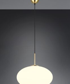 Κρεμαστό Φωτιστικό Ματ Ορείχαλκος & Οπάλ Γυαλί FOMENTO 1xE27 Φ40 Trio Lighting – 363190108