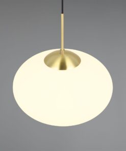 Κρεμαστό Φωτιστικό Ματ Ορείχαλκος & Οπάλ Γυαλί FOMENTO 1xE27 Φ40 Trio Lighting – 363190108