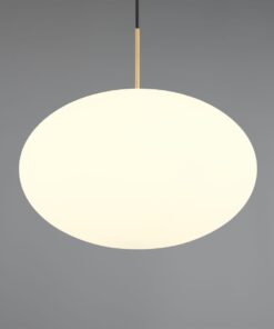 Κρεμαστό Φωτιστικό Ματ Ορείχαλκος & Οπάλ Γυαλί FOMENTO 1xE27 Φ40 Trio Lighting – 363190108