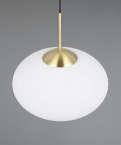 Κρεμαστό Φωτιστικό Ματ Ορείχαλκος & Οπάλ Γυαλί FOMENTO 1xE27 Φ40 Trio Lighting – 363190108