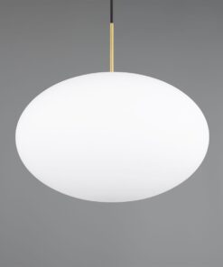 Κρεμαστό Φωτιστικό Ματ Ορείχαλκος & Οπάλ Γυαλί FOMENTO 1xE27 Φ40 Trio Lighting – 363190108