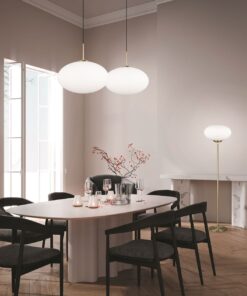 Κρεμαστό Φωτιστικό Ματ Ορείχαλκος & Οπάλ Γυαλί FOMENTO 1xE27 Φ40 Trio Lighting – 363190108