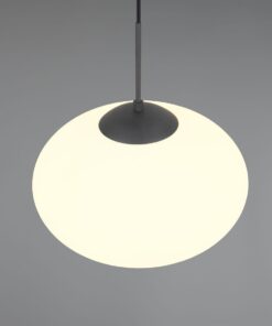 Κρεμαστό Φωτιστικό Μαύρο Ματ & Οπάλ Γυαλί FOMENTO 1xE27 Φ40 Trio Lighting – 363190132