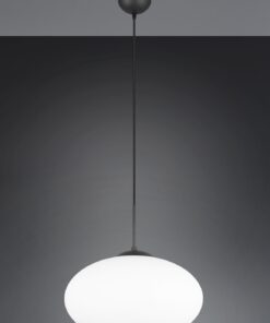 Κρεμαστό Φωτιστικό Μαύρο Ματ & Οπάλ Γυαλί FOMENTO 1xE27 Φ40 Trio Lighting – 363190132