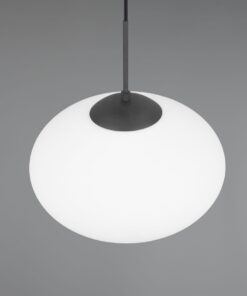 Κρεμαστό Φωτιστικό Μαύρο Ματ & Οπάλ Γυαλί FOMENTO 1xE27 Φ40 Trio Lighting – 363190132