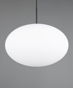 Κρεμαστό Φωτιστικό Μαύρο Ματ & Οπάλ Γυαλί FOMENTO 1xE27 Φ40 Trio Lighting – 363190132