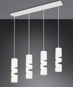 Κρεμαστό Φωτιστικό Ράγα Λευκό Ματ Μεταλλικό με Σποτ STREAM 4x GU10 Trio Lighting – 364000431