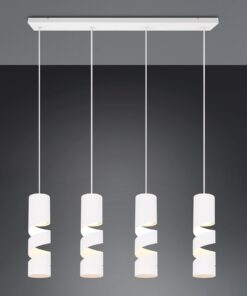 Κρεμαστό Φωτιστικό Ράγα Λευκό Ματ Μεταλλικό με Σποτ STREAM 4x GU10 Trio Lighting – 364000431